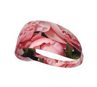 Elastic Sports Headband Hairband YYHWHJDE Peony Flowers Blossom Prints Athletic Band for Women, Men