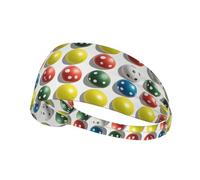 Elastic Sports Headband Hairband YYHWHJDE Pickleball Balls Colors Pattern Picture Soft, Breathable, Quick-Dry