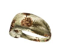 Elastic Sports Headband Hairband YYHWHJDE pine cone border Pattern Soft, Breathable, Quick-Dry