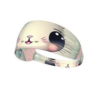 Elastic Sports Headband Hairband YYHWHJDE Pink cartoon bunny Pattern Soft, Breathable, Quick-Dry