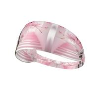 Elastic Sports Headband Hairband YYHWHJDE Pink cherry blossom staircase Pattern Soft, Breathable, Quick-Dry