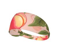 Elastic Sports Headband Hairband YYHWHJDE Pink Peach Pattern Picture Soft, Breathable, Quick-Dry