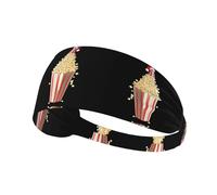 Elastic Sports Headband Hairband YYHWHJDE Popcorn in Santa hat Pattern Spandex, Soft, Breathable, Quick-Dry