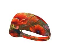 Elastic Sports Headband Hairband YYHWHJDE Poppies in Bloom Pattern Quick Drying, Moisture Wicking