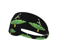 Elastic Sports Headband Hairband YYHWHJDE Praying Mantis on Lotus Leaf Pattern Spandex, Soft, Breathable, Quick-Dry