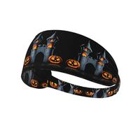 Elastic Sports Headband Hairband YYHWHJDE Pumpkin Castle Pattern Quick Drying, Moisture Wicking