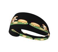 Elastic Sports Headband Hairband YYHWHJDE Puppy Chasing Pie Pattern Spandex, Soft, Breathable, Quick-Dry