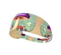 Elastic Sports Headband Hairband YYHWHJDE Purple Dream Mushroom Pattern Soft, Breathable, Quick-Dry