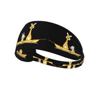 Elastic Sports Headband Hairband YYHWHJDE Rabbit and Giraffe Rowing a Boat Pattern Spandex, Soft, Breathable, Quick-Dry
