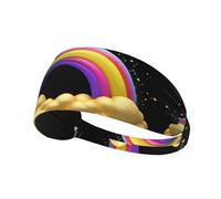 Elastic Sports Headband Hairband YYHWHJDE Rainbow Butterfly Bridge Pattern Spandex, Soft, Breathable, Quick-Dry
