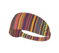 Elastic Sports Headband Hairband YYHWHJDE Rainbow Color stripe Pattern Soft, Breathable, Quick-Dry
