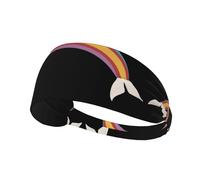 Elastic Sports Headband Hairband YYHWHJDE Rainbow Fish Tail Pattern Spandex, Soft, Breathable, Quick-Dry