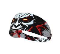 Elastic Sports Headband Hairband YYHWHJDE Red and Black Evil Ghost Pattern Quick Drying, Moisture Wicking