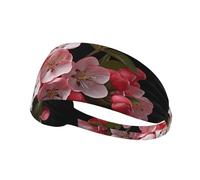 Elastic Sports Headband Hairband YYHWHJDE red cherry blossom Pattern Soft, Breathable, Quick-Dry