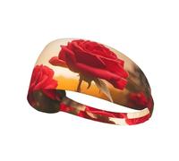 Elastic Sports Headband Hairband YYHWHJDE red roses by the river Picture Quick Drying, Moisture Wicking