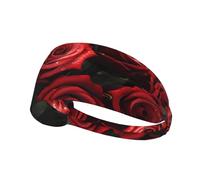 Elastic Sports Headband Hairband YYHWHJDE Red Roses Pattern Soft, Breathable, Quick-Dry