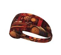 Elastic Sports Headband Hairband YYHWHJDE Red Wine Cellar Pattern Soft, Breathable, Quick-Dry
