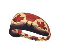 Elastic Sports Headband Hairband YYHWHJDE Retro Canada Flag Pattern Soft, Breathable, Quick-Dry