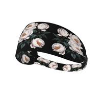 Elastic Sports Headband Hairband YYHWHJDE Retro Peony Flowers Pattern Spandex, Soft, Breathable, Quick-Dry