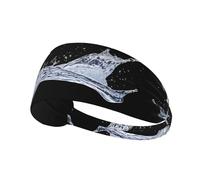 Elastic Sports Headband Hairband YYHWHJDE Rippling Water Splash Pattern Spandex, Soft, Breathable, Quick-Dry