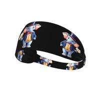 Elastic Sports Headband Hairband YYHWHJDE Romantic Elephant Pattern Spandex, Soft, Breathable, Quick-Dry