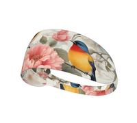 Elastic Sports Headband Hairband YYHWHJDE Romantic Fancy Floral Birds Butterfly Picture Soft, Breathable, Quick-Dry