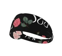 Elastic Sports Headband Hairband YYHWHJDE Rose is Saying I Love You Pattern Spandex, Soft, Breathable, Quick-Dry