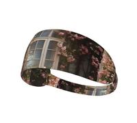 Elastic Sports Headband Hairband YYHWHJDE Roses Crawling Across The Windows Prints Spandex, Soft, Breathable, Quick-Dry
