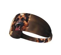 Elastic Sports Headband Hairband YYHWHJDE Running german shepherd dog Pattern Quick Drying, Moisture Wicking