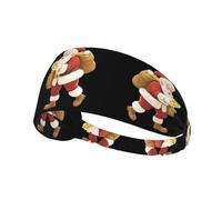 Elastic Sports Headband Hairband YYHWHJDE Santa Claus Carrying Gold Coins Pattern Spandex, Soft, Breathable, Quick-Dry