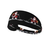 Elastic Sports Headband Hairband YYHWHJDE Santa Claus Giving Gifts for Skiing Pattern Spandex, Soft, Breathable, Quick-Dry