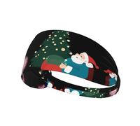Elastic Sports Headband Hairband YYHWHJDE Santa Claus Watching Fireworks Pattern Spandex, Soft, Breathable, Quick-Dry