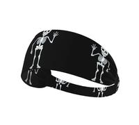 Elastic Sports Headband Hairband YYHWHJDE Saying Hello Skeleton Prints Spandex, Soft, Breathable, Quick-Dry