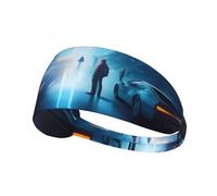 Elastic Sports Headband Hairband YYHWHJDE Science Fiction Future Pattern Soft, Breathable, Quick-Dry