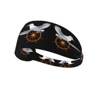 Elastic Sports Headband Hairband YYHWHJDE Seagull at The Helm Prints Spandex, Soft, Breathable, Quick-Dry