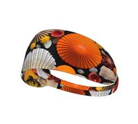 Elastic Sports Headband Hairband YYHWHJDE Seashells Flowers Picture Soft, Breathable, Quick-Dry