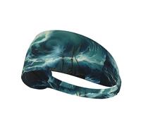 Elastic Sports Headband Hairband YYHWHJDE Ship in the waves Pattern Quick Drying, Moisture Wicking
