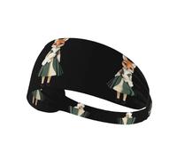 Elastic Sports Headband Hairband YYHWHJDE Shy little fox doll Pattern Quick Drying, Moisture Wicking