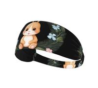 Elastic Sports Headband Hairband YYHWHJDE Shy long-eared rabbit Pattern Quick Drying, Moisture Wicking