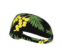 Elastic Sports Headband Hairband YYHWHJDE Shy Mimosa Pattern Quick Drying, Moisture Wicking