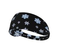 Elastic Sports Headband Hairband YYHWHJDE Silver Blue Snowflakes Prints Spandex, Soft, Breathable, Quick-Dry