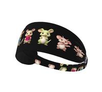 Elastic Sports Headband Hairband YYHWHJDE Singing and dancing animals Pattern Quick Drying, Moisture Wicking