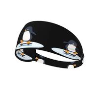 Elastic Sports Headband Hairband YYHWHJDE Skateboard Penguin Pattern Spandex, Soft, Breathable, Quick-Dry