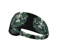 Elastic Sports Headband Hairband YYHWHJDE Skeleton Entangled with Vines Prints Spandex, Soft, Breathable, Quick-Dry