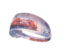 Elastic Sports Headband Hairband YYHWHJDE Sledding on Snowy Hill Prints Spandex, Soft, Breathable, Quick-Dry