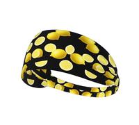 Elastic Sports Headband Hairband YYHWHJDE Slice lemon Pattern Quick Drying, Moisture Wicking
