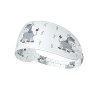 Elastic Sports Headband Hairband YYHWHJDE smiling donkey Pattern Quick Drying, Moisture Wicking