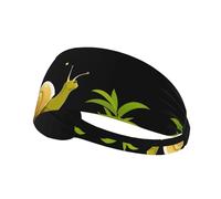 Elastic Sports Headband Hairband YYHWHJDE Snail and the Grass Picture Soft, Breathable, Quick-Dry