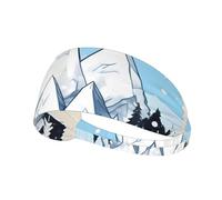 Elastic Sports Headband Hairband YYHWHJDE Snow-capped mountains Pattern Quick Drying, Moisture Wicking