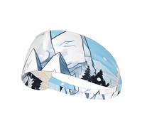 Elastic Sports Headband Hairband YYHWHJDE Snow-capped mountains Pattern Quick Drying, Moisture Wicking